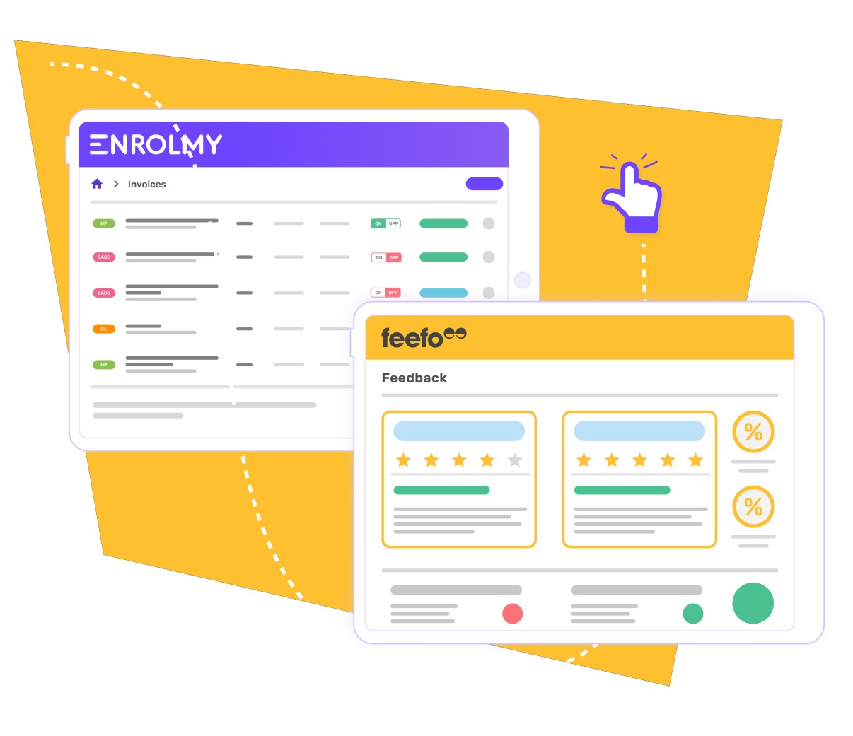 Enrolmy and Feefo integration for customer reviews and feedback
