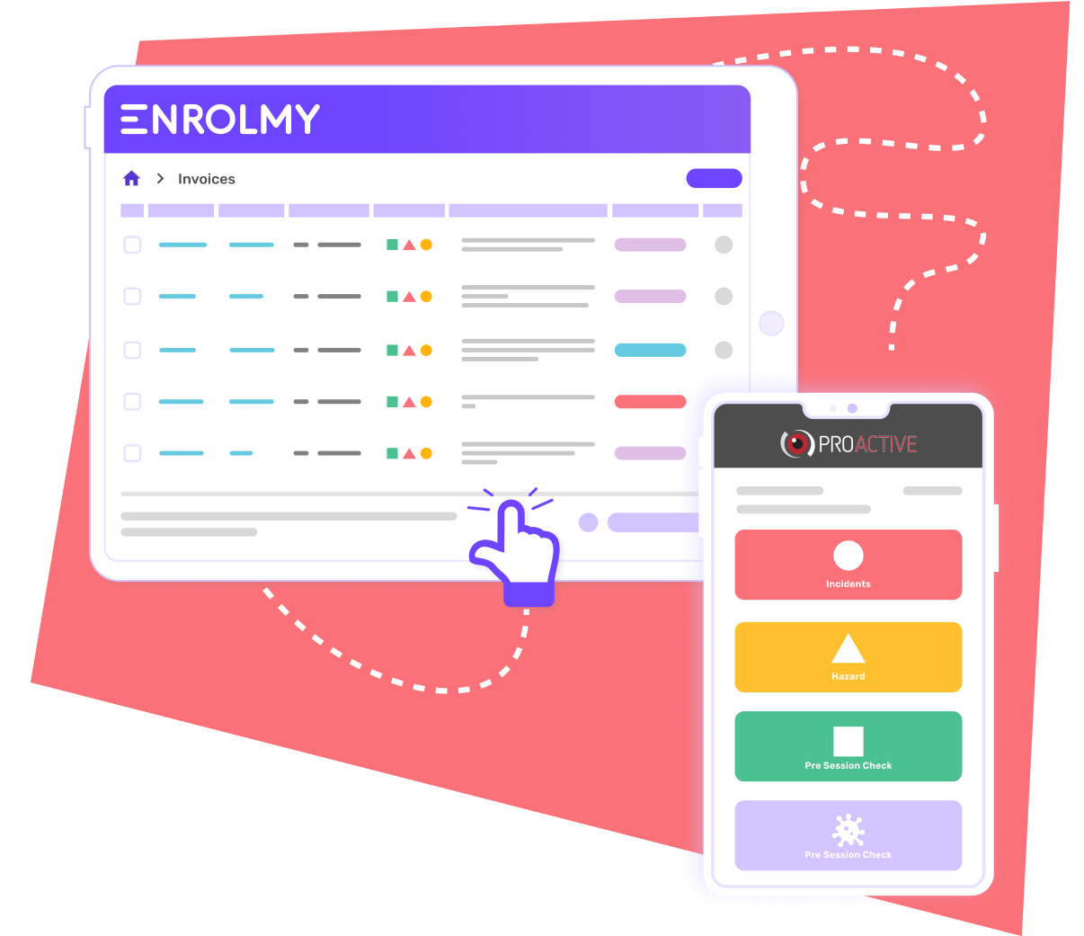 Enrolmy and ProActive Reporting integration showing risk management tools